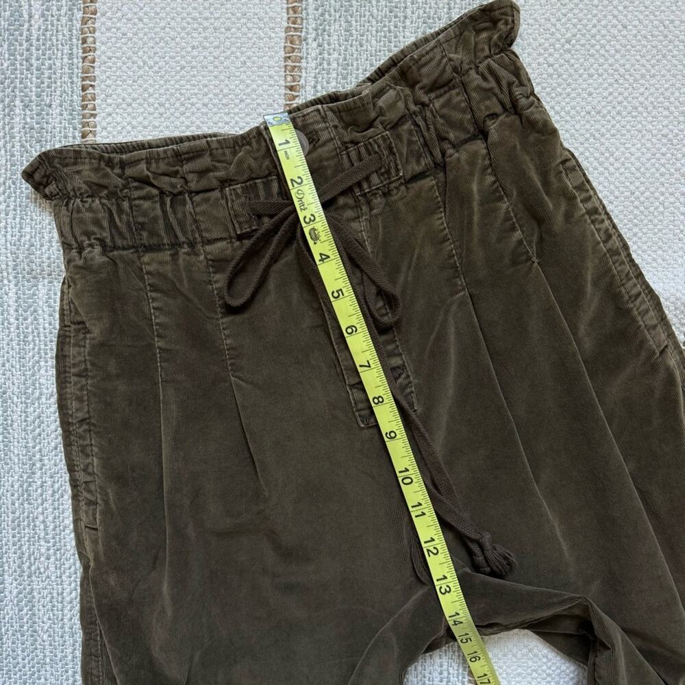 Free People Margate Dried Rosemary Green Corduroy Slouchy High Rise Pants XS - Picture 9 of 12